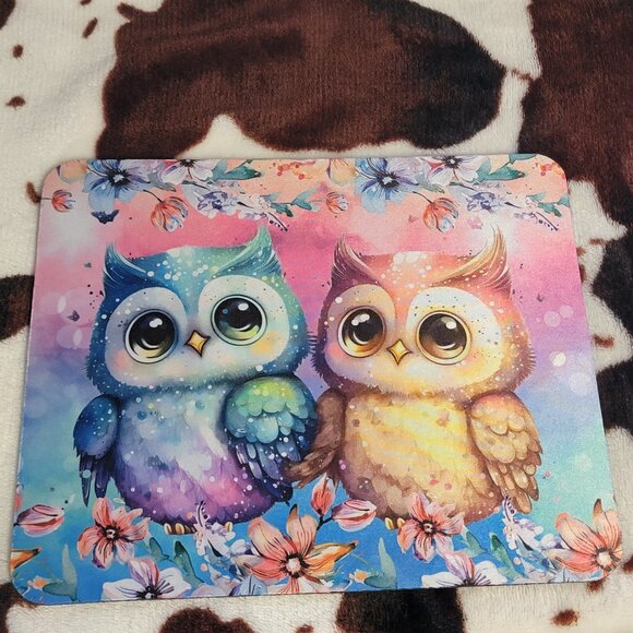 Owl Floral Computer Non Slip Custom Mouse Pad - Picture 6 of 9